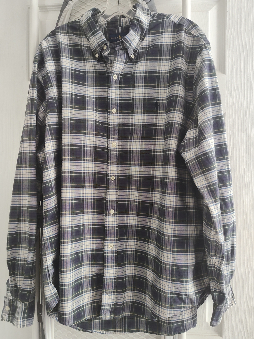 Ralph Lauren Blue, Navy & White Plaid Button-Down Shirt